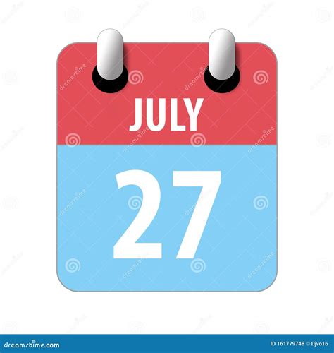 July 27th Day 27 Of Monthsimple Calendar Icon On White Background