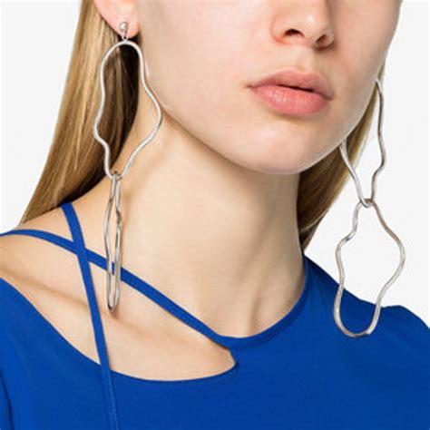 Unique Design Gold Silver Oversize Big Geometric Earrings Irregular Dangle Earrings For Women