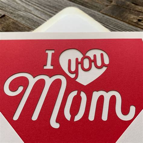 Mothers Day Card I Love You Mom Card Love Card For Mom Etsy Mom