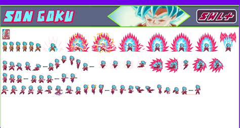 Swl Goku Kaioken Blue Sprite Sheet Read Desc By Thesaiyanofnamekz On