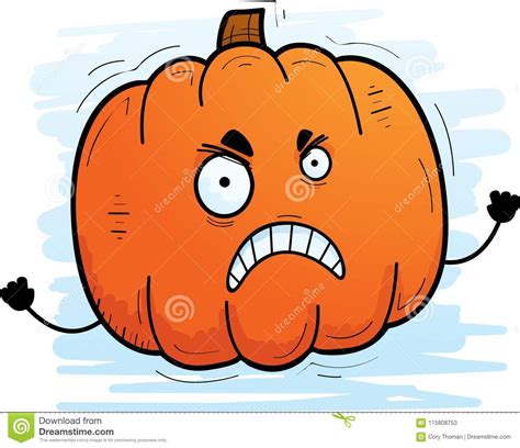 Angry Cartoon Pumpkin Stock Vector Illustration Of Frown 115808753