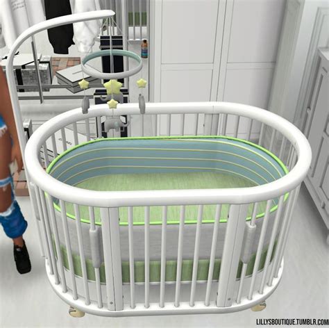 Sleepi Infant Crib By Yosimasima Sims Baby Sims 4 Baby Cribs