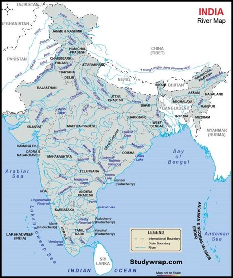 Blank Map Of India With Rivers