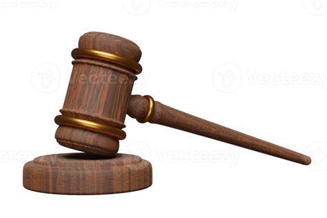 3d Wooden Judge Gavel Hammer Auction With Stand Isolated Law Justice