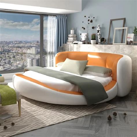 Modern Leather Round Bed Furniture Bedroom Set In Bedroom Sets From