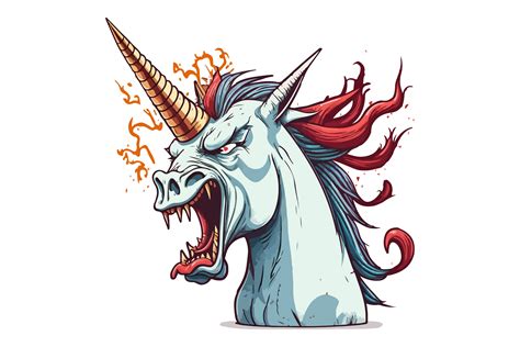 Angry Unicorn Vector Illustration Graphic By Breakingdots · Creative