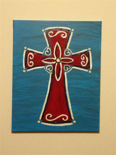 Diy Canvas Painting Of Cross Cross Canvas Paintings Canvas Painting