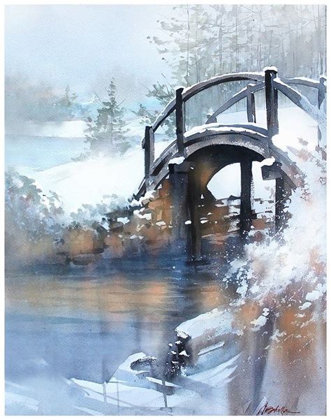Winter Bridge Ohio By Thomas Landscape Paintings Thomas Schaller