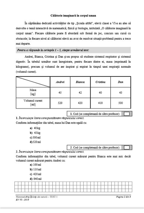 Evaluare Nationala 2021 Matematica Clasa 6 Subiecte Evaluarea