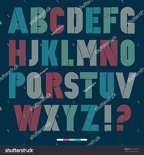 Retro Stripes Funky Fonts Settrendy Elegant Stock Vector Royalty Free