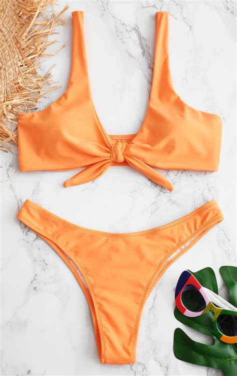 Sweet Orange Summer Bikini Set Swimwear Women Bikini String