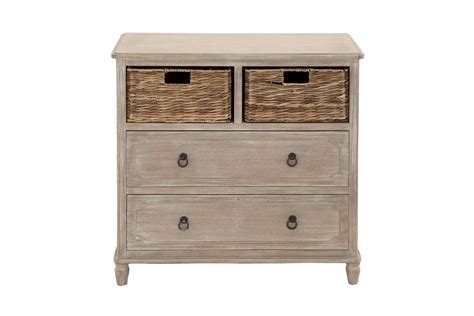 ✅ browse our daily deals for even more savings! Rustic Country Inspired 2-Drawer, 2 Wicker Basket Dresser ...
