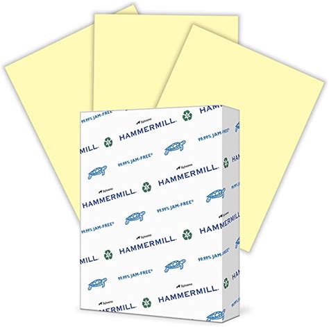 Hammermill Colored Paper 24 Lb Canary Printer Paper 85 X 11 1 Ream