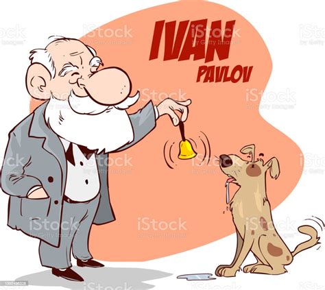 Pavlov Dog Conditioning Cartoon Vector Illustration Stock Illustration