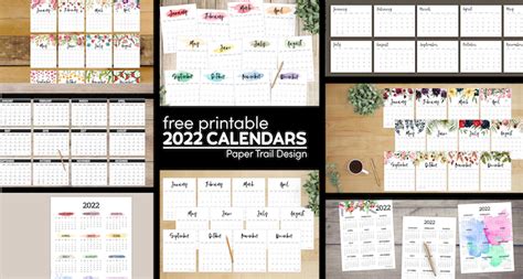 2022 Calendar Printable Free Template Paper Trail Design 2022 Free