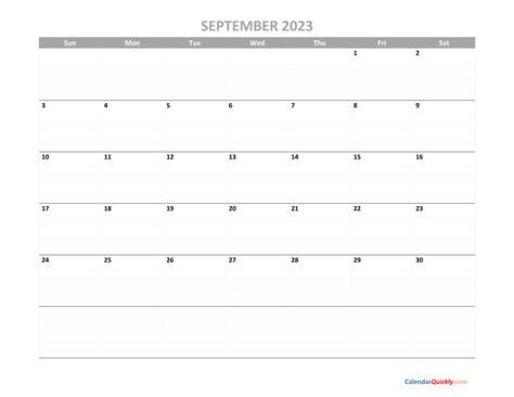 September Calendar 2023 Printable Calendar Quickly