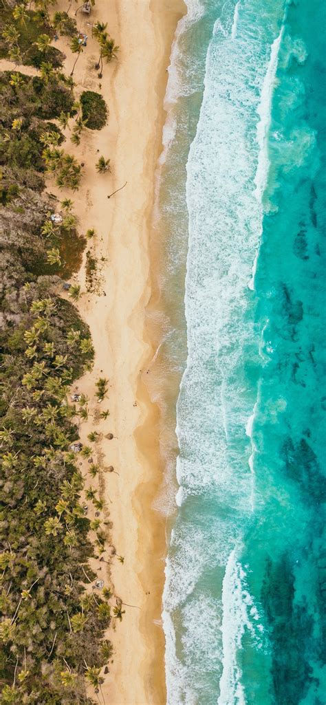 Aerial View Of Blue Beach And Island Iphone Wallpapers Free Download