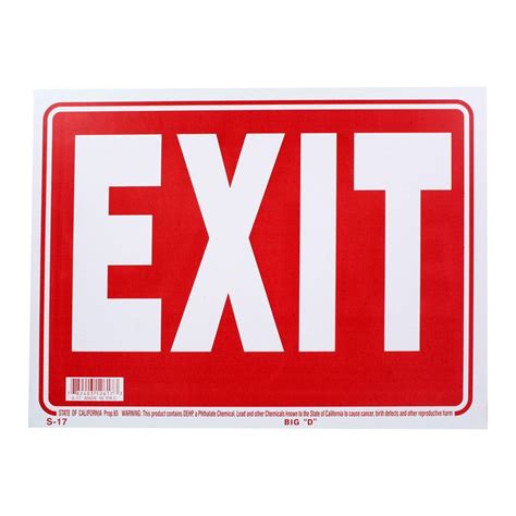 Bazic Small Exit Sign (9 x 12 inches) Bazic Exit Sign, Pack of 3 ...