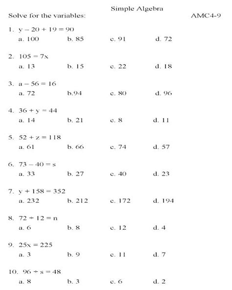 Algebra worksheets can help students understand complex concepts and score well in their exams. Grade 7 math worksheets algebra word problems