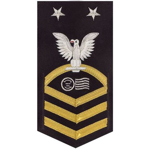 Navy E9 Male Rating Badge Postal Clerk Seaworthy Gold On Blue