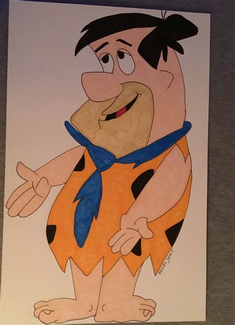 Fred Flintstone Cartoon Drawing Retro Etsy