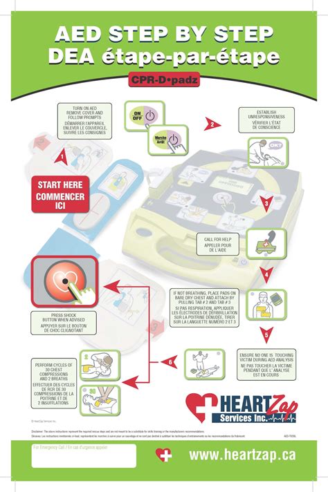 Step By Step Aed Signposter Bilingual Heartzap Safety Training