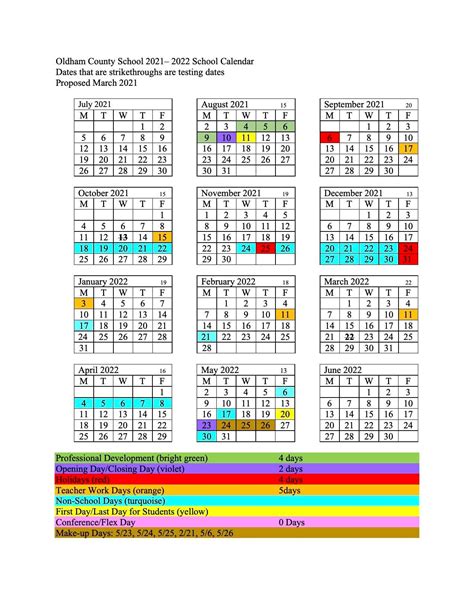 Oldham County Schools Calendar 2022 2023 July 2022
