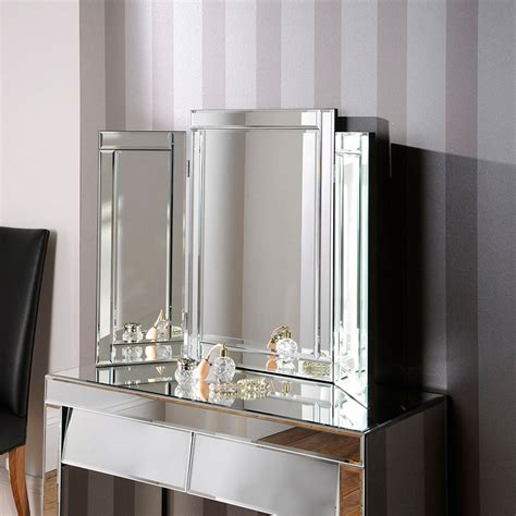 Triple 3 Panelled Table Mirror | Glass Venetian Mirror | Mirrors
