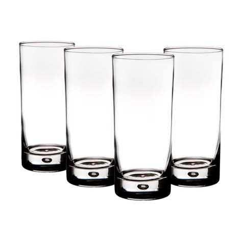 drinking glasses highball glass set of 4 kitchen glassware clear tumbler 17 oz ebay