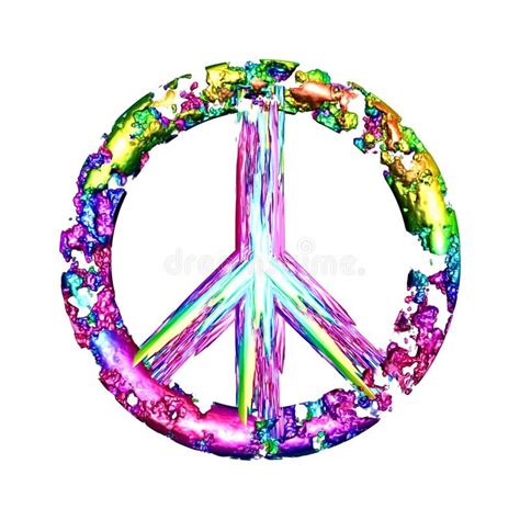 Abstract Illustration Of Peace Sign Isolated On White Background Stock