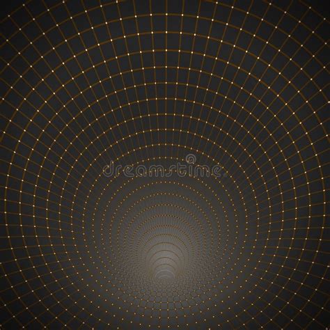 Vector 3d Tunnel Optical Illusion Vortex Twist Wireframe Background