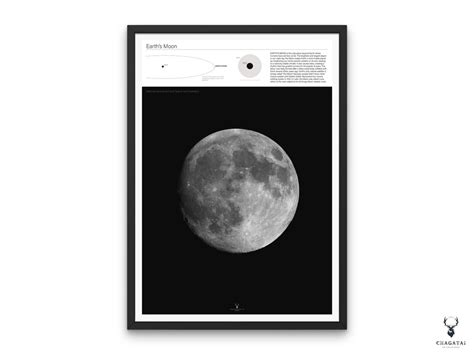 Solar System Poster The Moon Educational Print Space Poster Solar