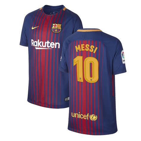 Nike Lionel Messi Barcelona Youth Royal 201718 Home Stadium Replica Jersey