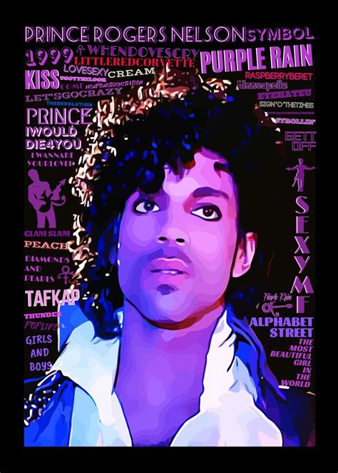 Prince Pop Art 1 Poster Picture Metal Print Paint By The Icons