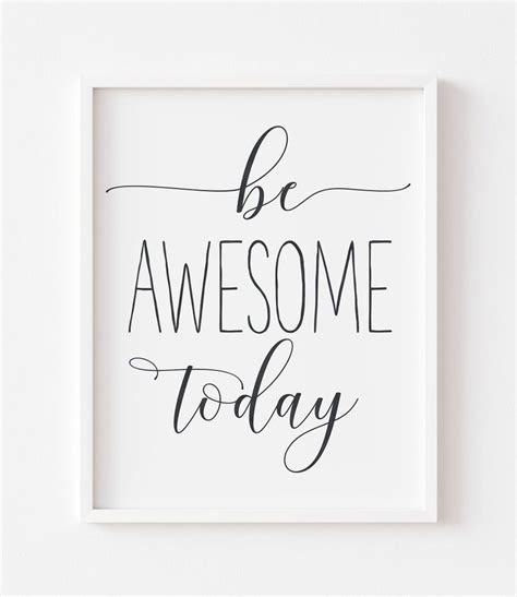 Be Awesome Today Nursery Printable Inspirational Quote Kids Etsy