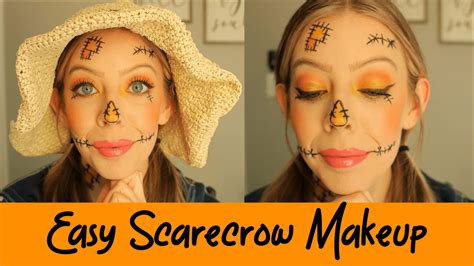 cute easy scarecrow makeup halloween tutorial kindly unspoken