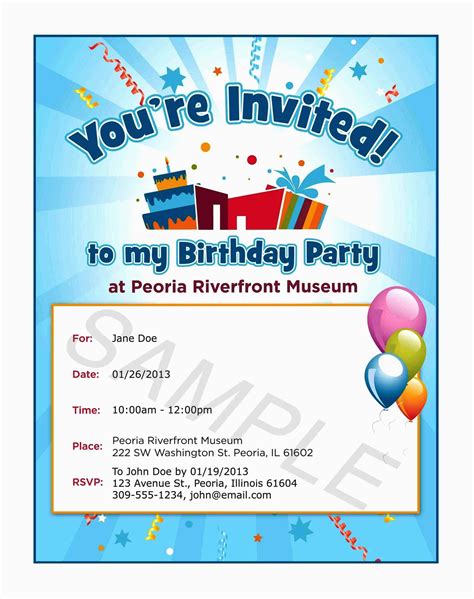 Invitation To A Birthday Party Text Birthdaybuzz