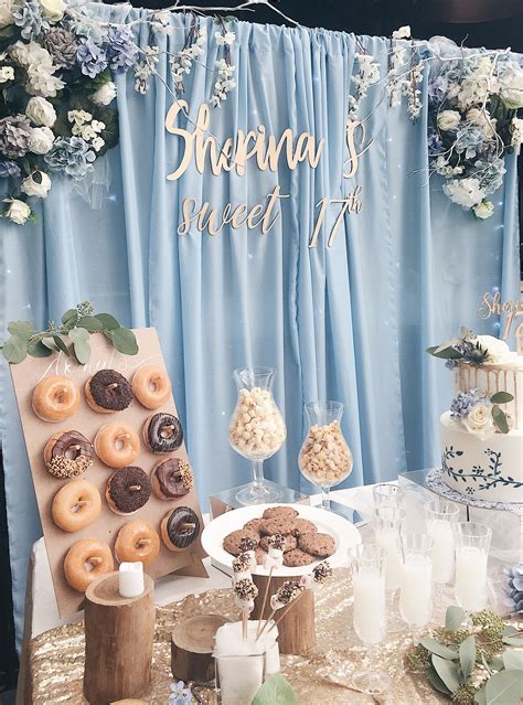 Elegant Blue And White Dessert Table Dessert Table Birthday White Dessert Tables Blue