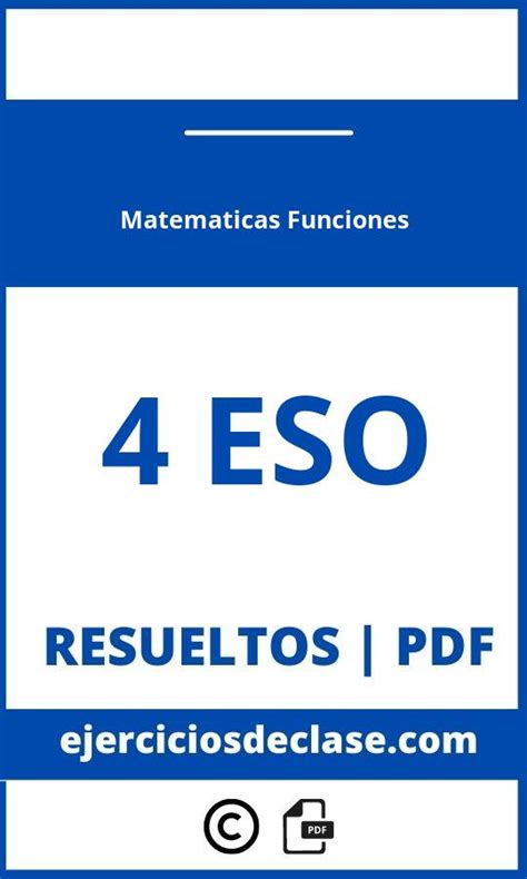 Ejercicios Matematicas 4 Eso Funciones Pdf