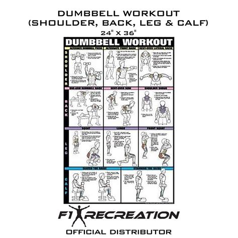 F1 Recreation Original Dumbbell Workout Poster Shoulder Back Leg