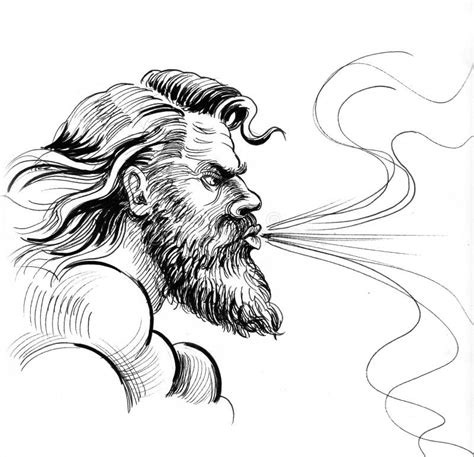God Of Wind Stock Illustration Illustration Of Retro 99982016