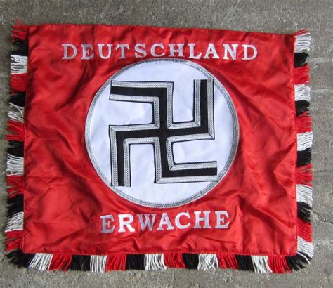 Gib fremden juden in deinem reich nicht raum! POST WAR GERMAN NAZI DEUTSCHLAND ERWACHE STANDARTE BANNER FLAG