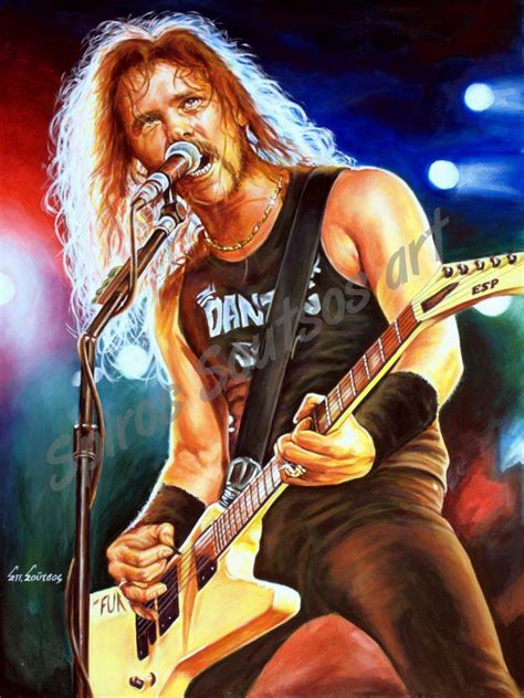 James Hetfield Metallica Painting Portrait Canvas Print For Sale