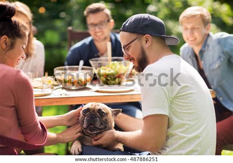Leisure Holidays Eating People Food Concept Stock Photo 487886251