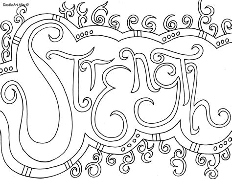 The letters of our quotes also can be coloured ! Word Coloring pages - DOODLE ART ALLEY