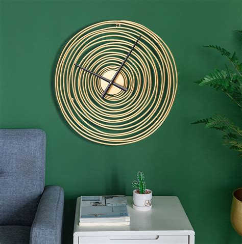 Round Spiral Gold Wall Clock The Other Aesthetic