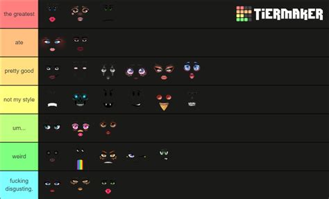 Roblox Toy Code Faces Tier List Community Rankings Tiermaker