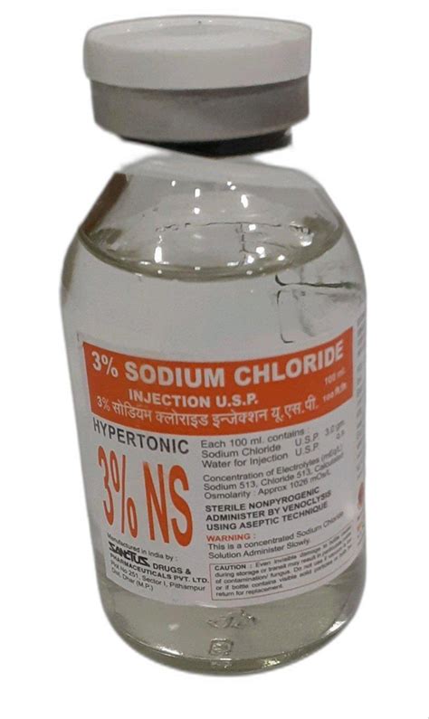 Hypertonic 3 Sodium Chloride Injection Packaging Type Bottle