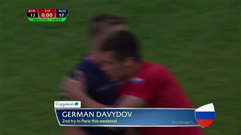 Try German Davydov Russia V Scotland Hsbc World Rugby Sevens Series