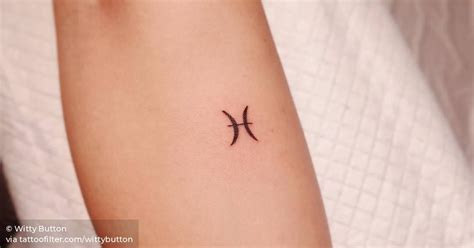 Zodiac text symbols (not emoji) written by my astro secrets in entertainment. Pisces Zodiac symbol tattoo on the inner forearm.